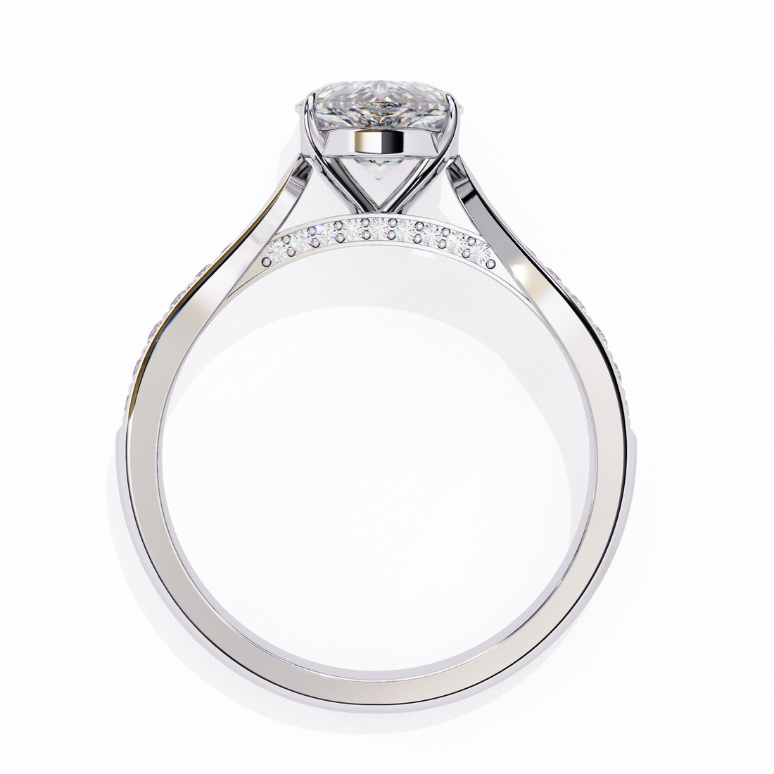 Pear-Cut Solitaire Diamond Engagement Ring
