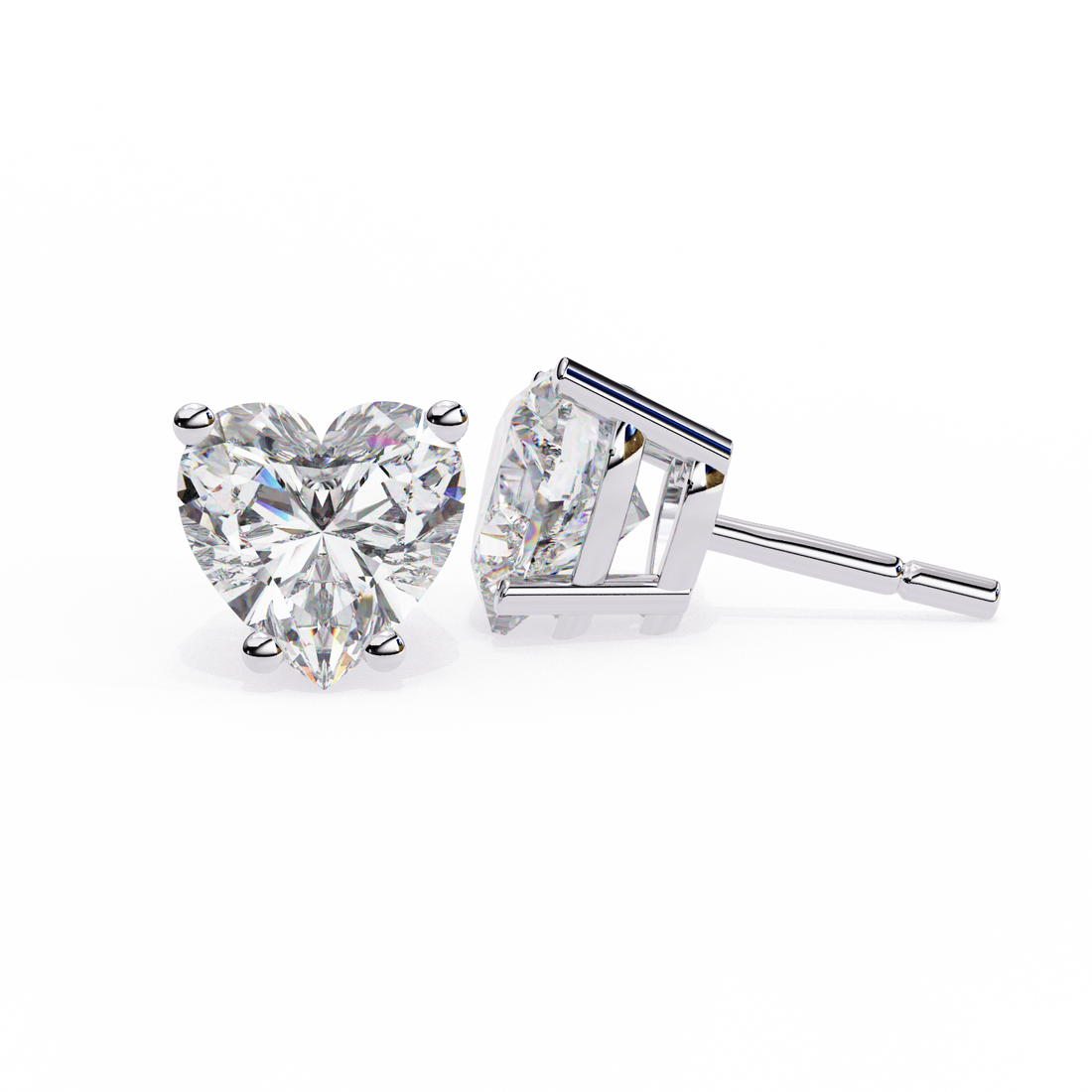 Classic Heart-Shaped Diamond Single Studd