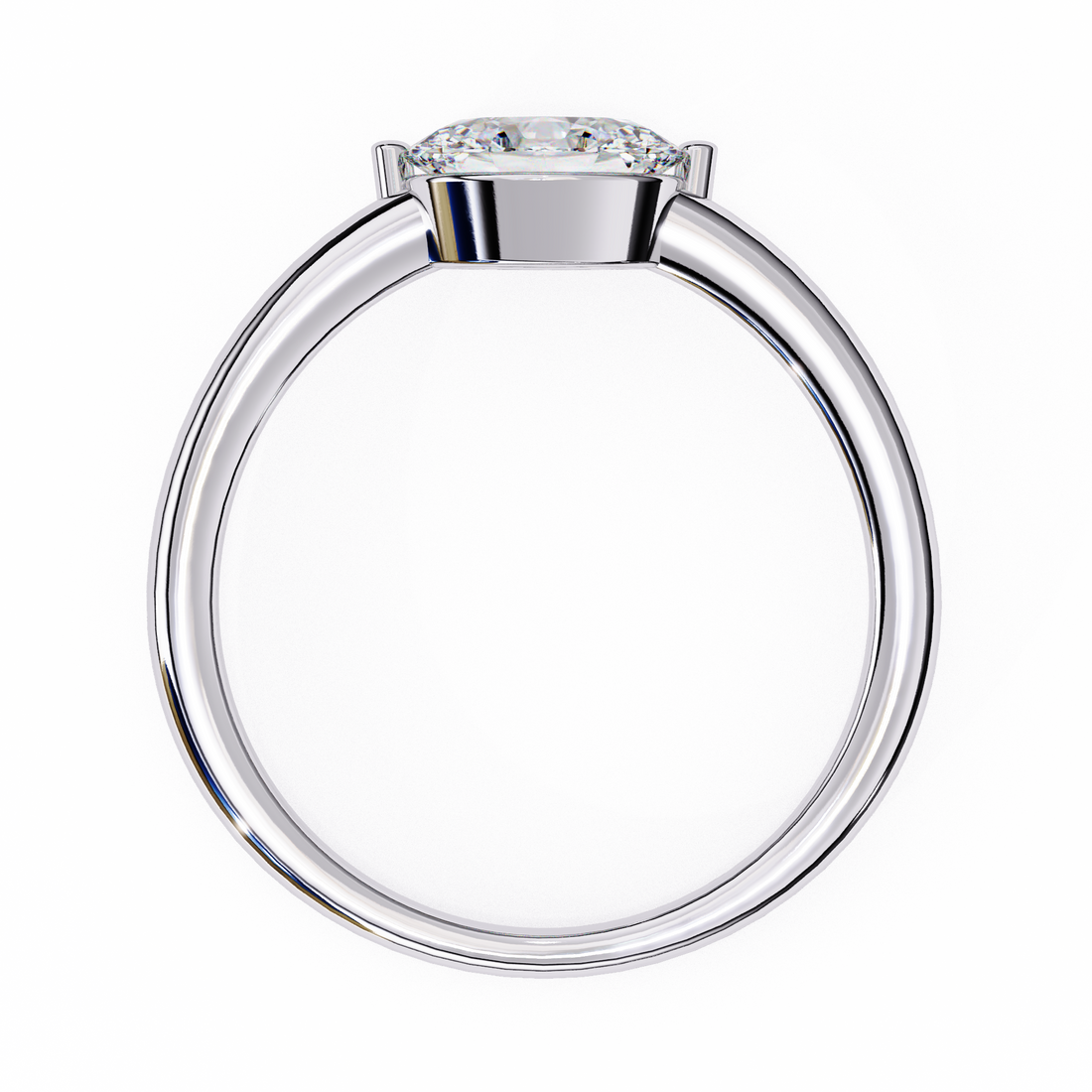 The Horizontal Oval Solitaire Diamond Ring