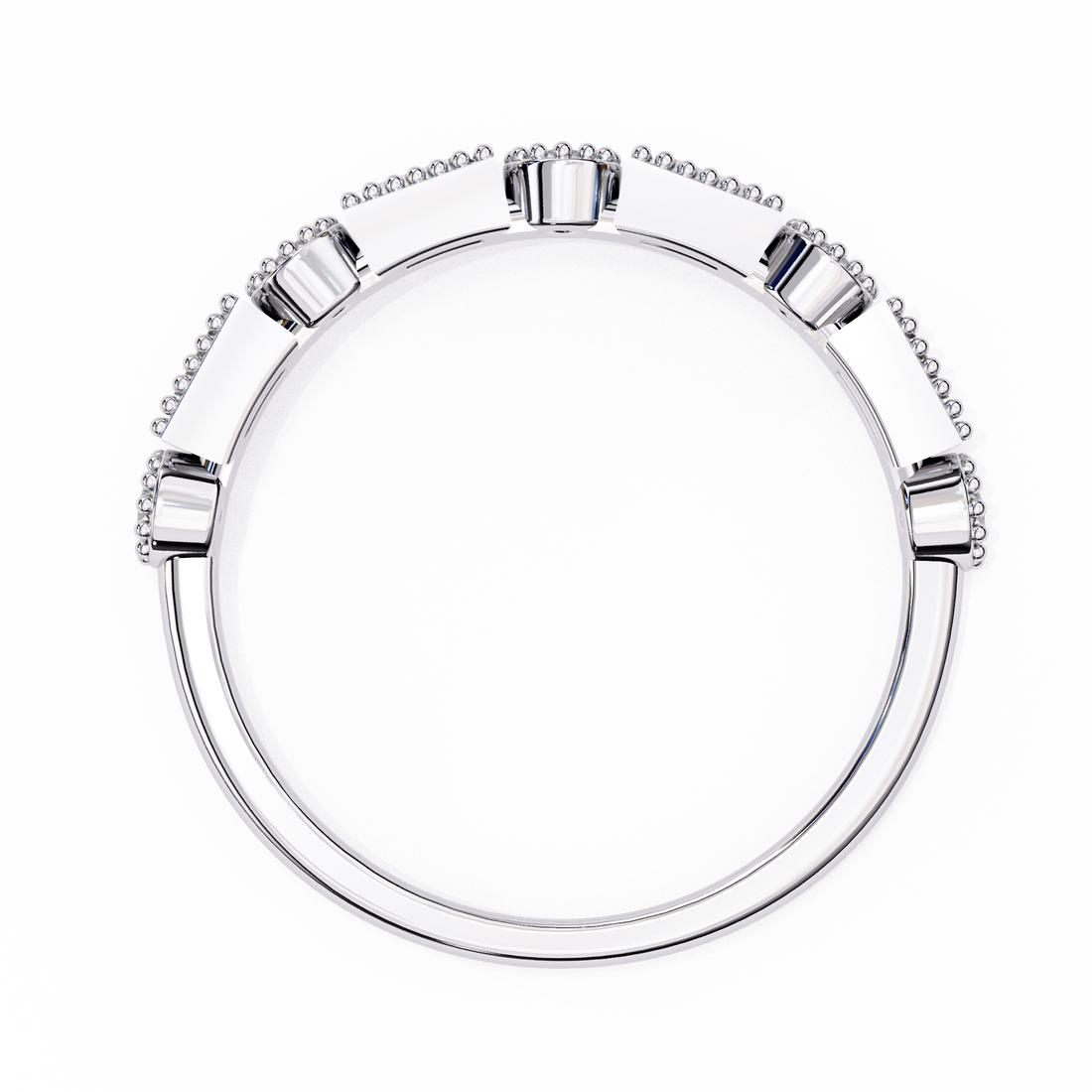 Vintage-Inspired Baguette and Round Diamond Eternity Band