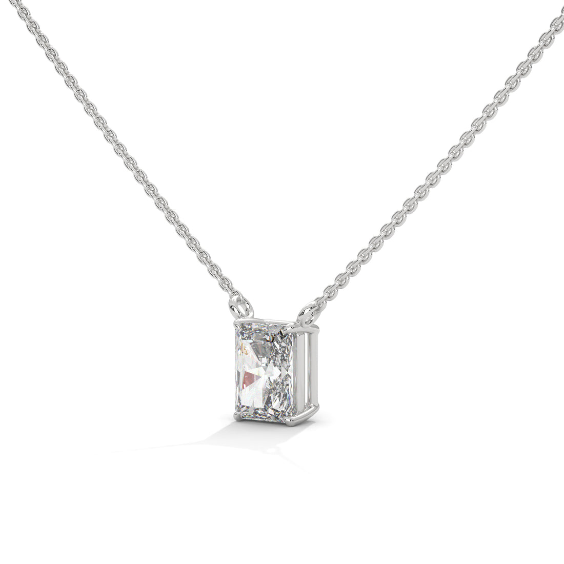 The Emerald Solitaire Station Pendant Necklace