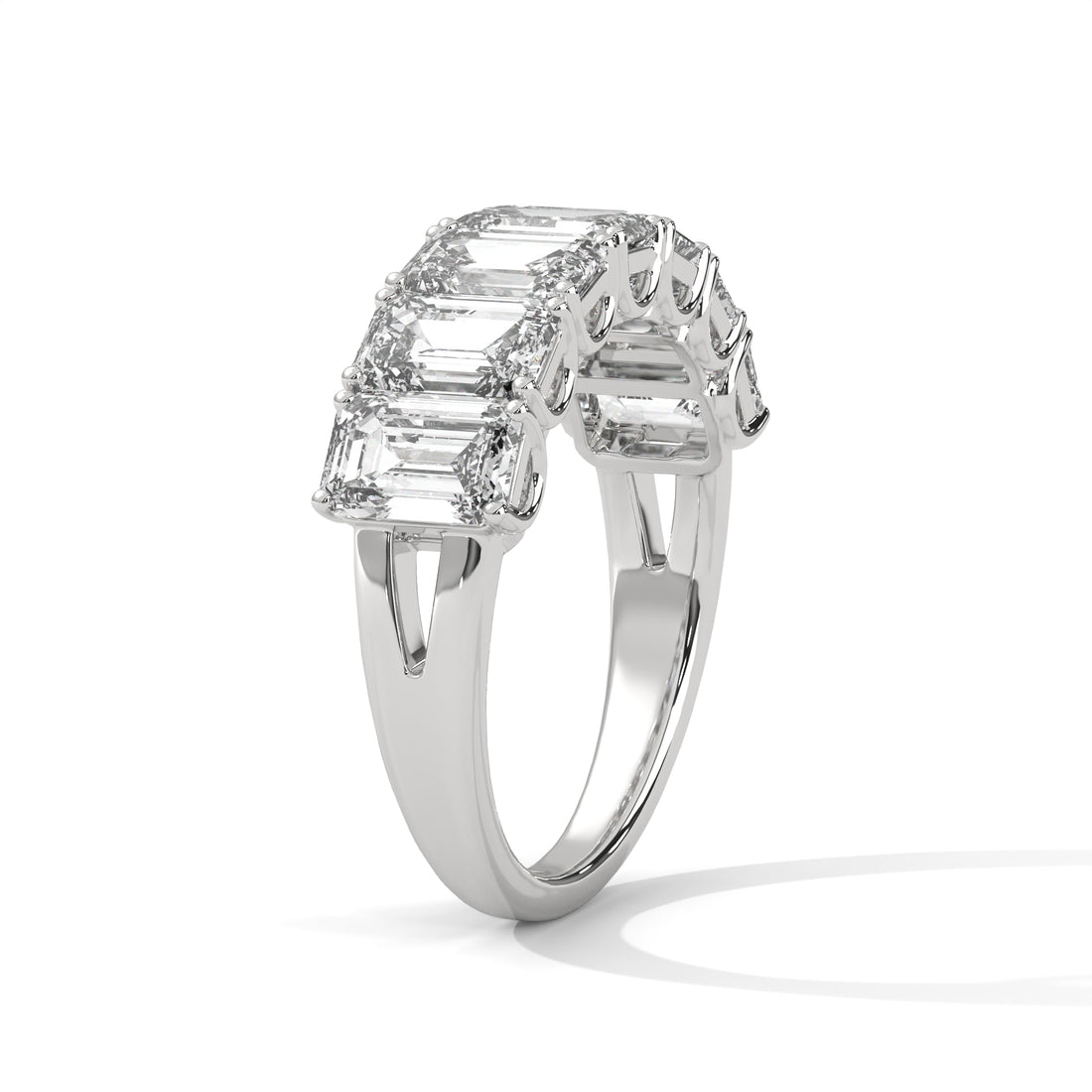 Sophisticated Emerald-Cut Diamond Statement Band