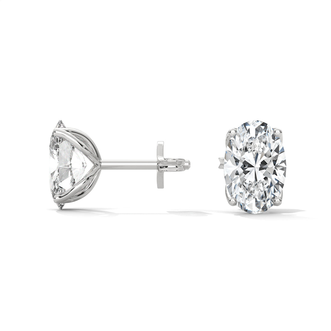 Classic Four-Prong Oval Solitaire Studs