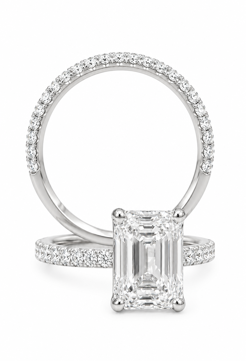 Glistening Emerald-Cut Diamond Engagement Ring