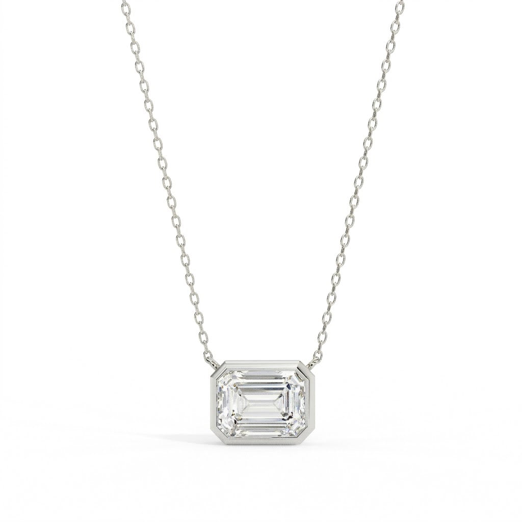 Minimalist Emerald-Cut Diamond Pendant