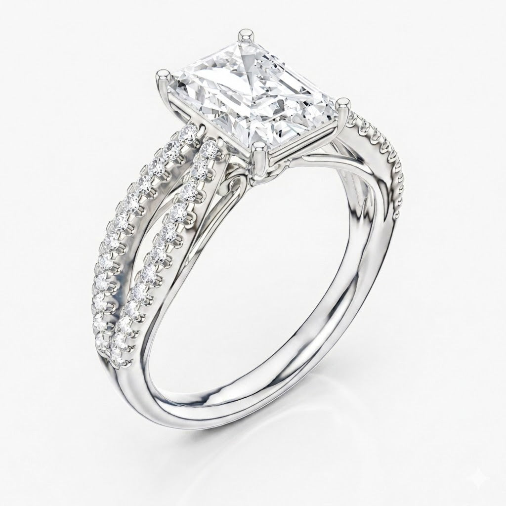 Radiant Twist Engagement Ring