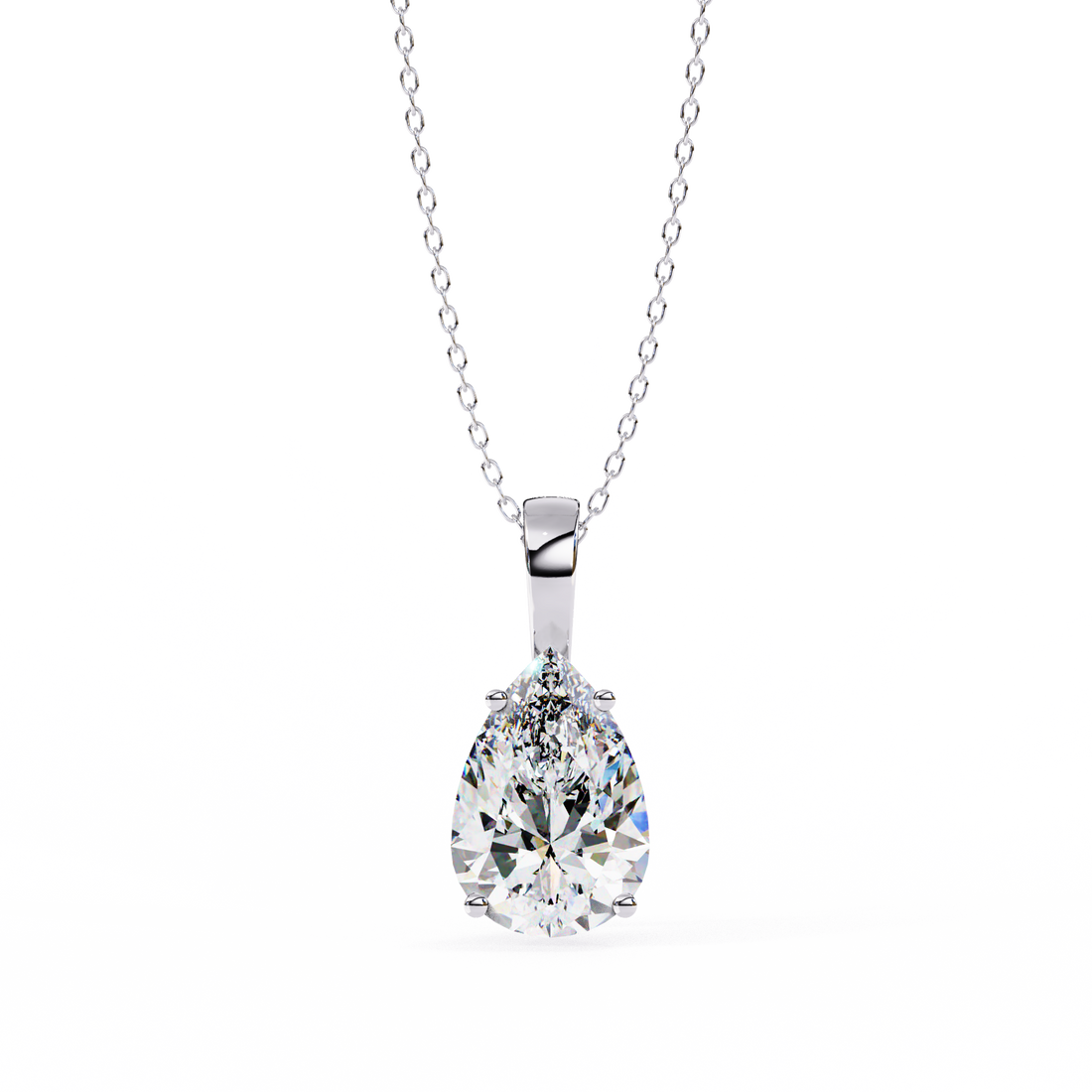Modern Minimalist Pear Diamond Pendant
