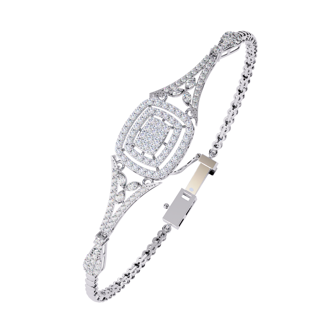 Lumina Cushion Halo Diamond Tennis Bracelet