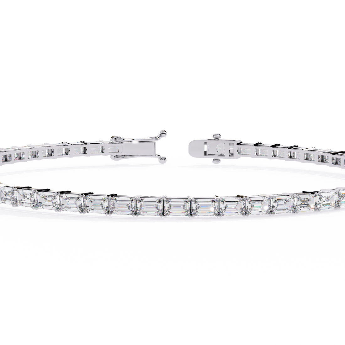 The Infinite Elegance Emerald-Cut Diamond Tennis Bracelet