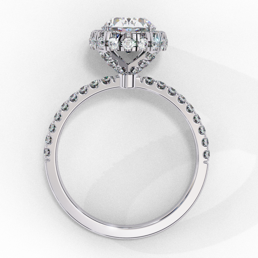 Oval Solitaire with Scalloped Diamond