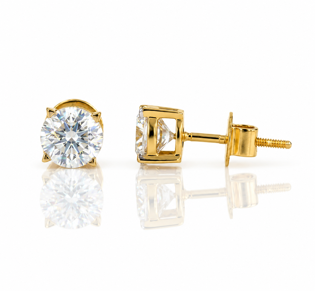 The Aurelia Round Brilliant Diamond Stud Earrings