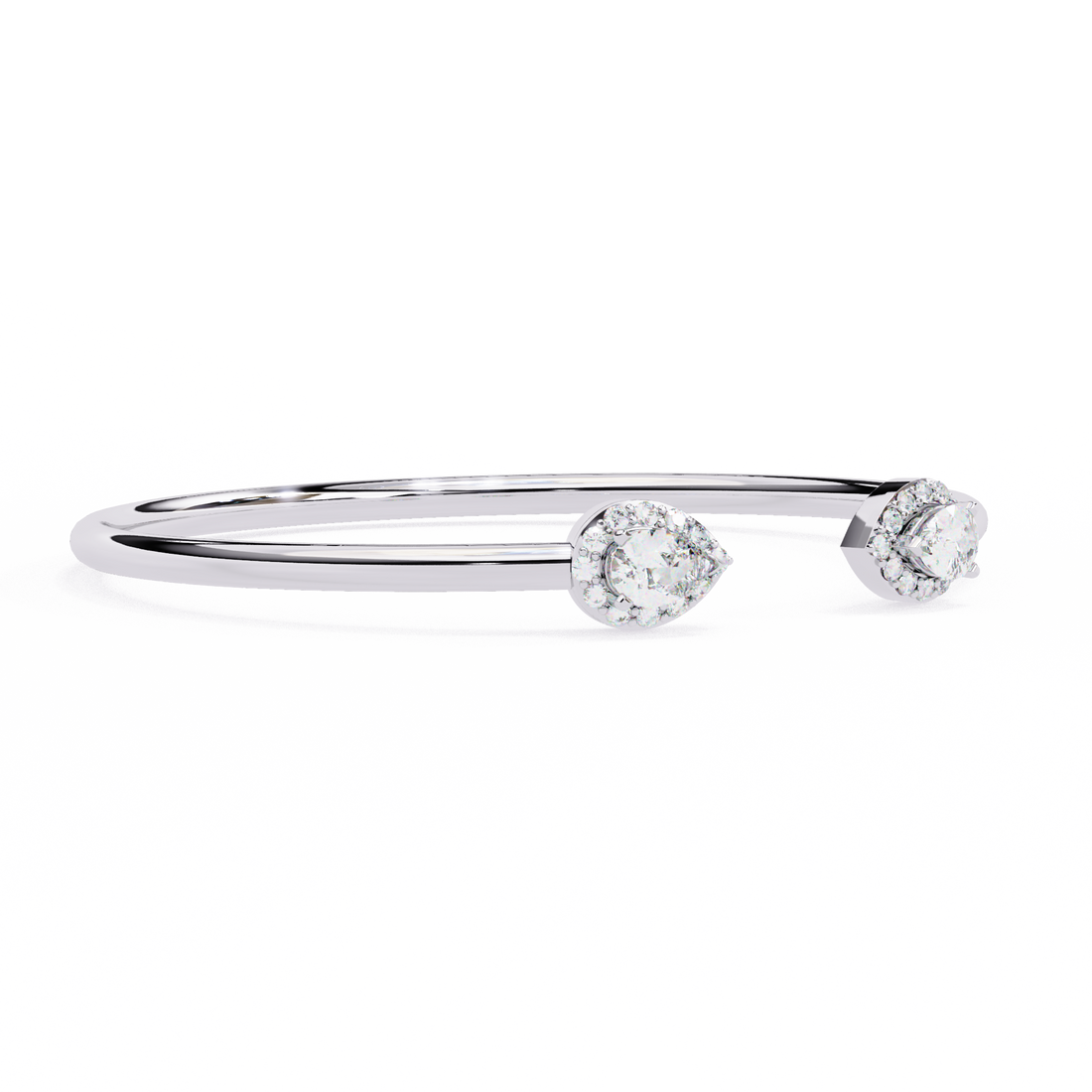 Pear-Cut Duet Open Diamond Bangle