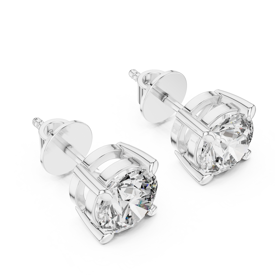 Modern Geometric Hexagon Diamond Halo Studs