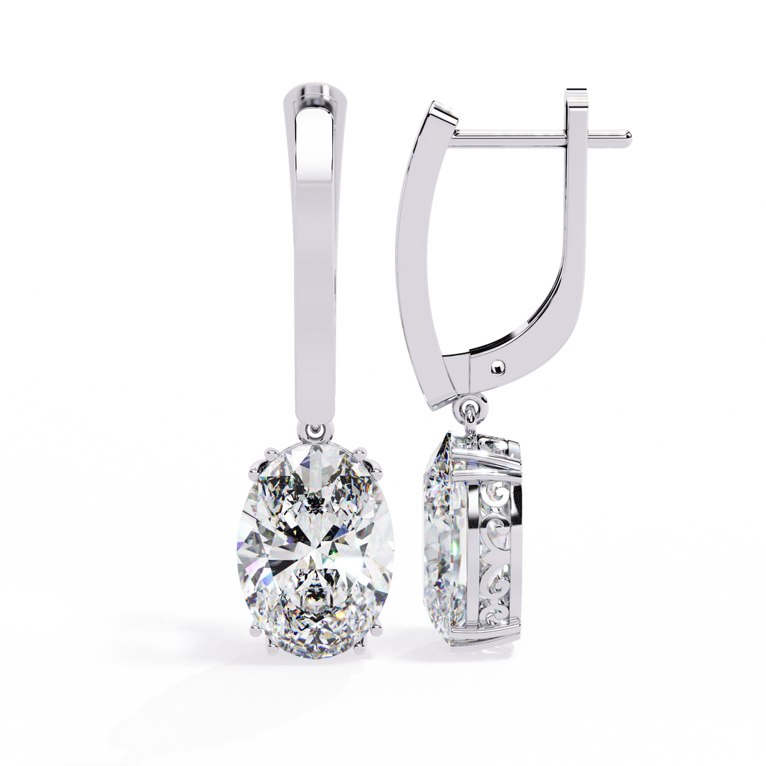 Signature Oval Solitaire Drop Earrings