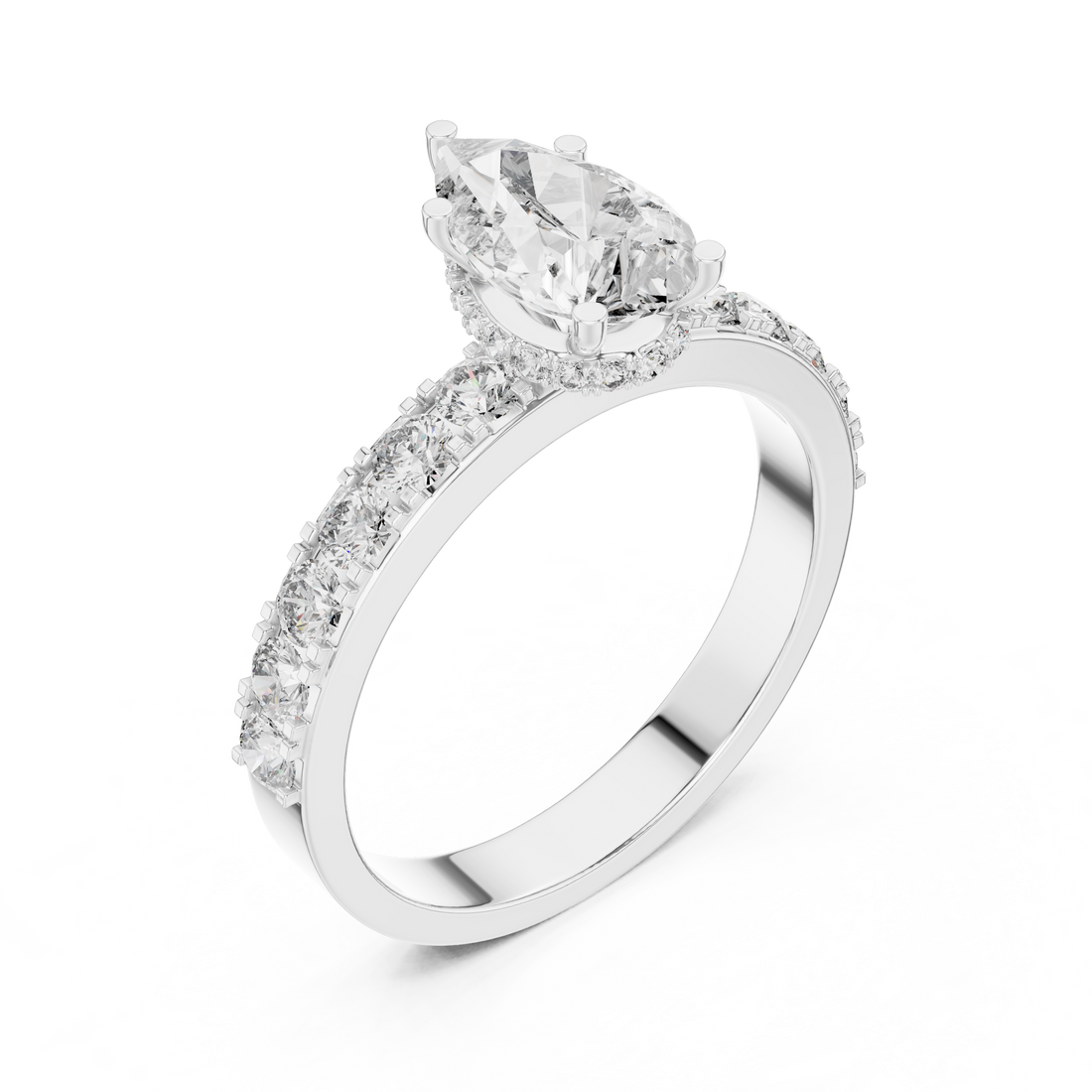 Elegant Pear-Cut Diamond Engagement Ring
