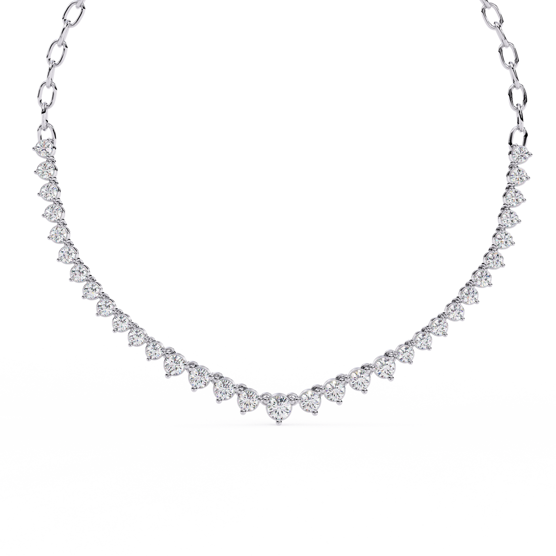 The Aurelia Solitaire Diamond Link Necklace