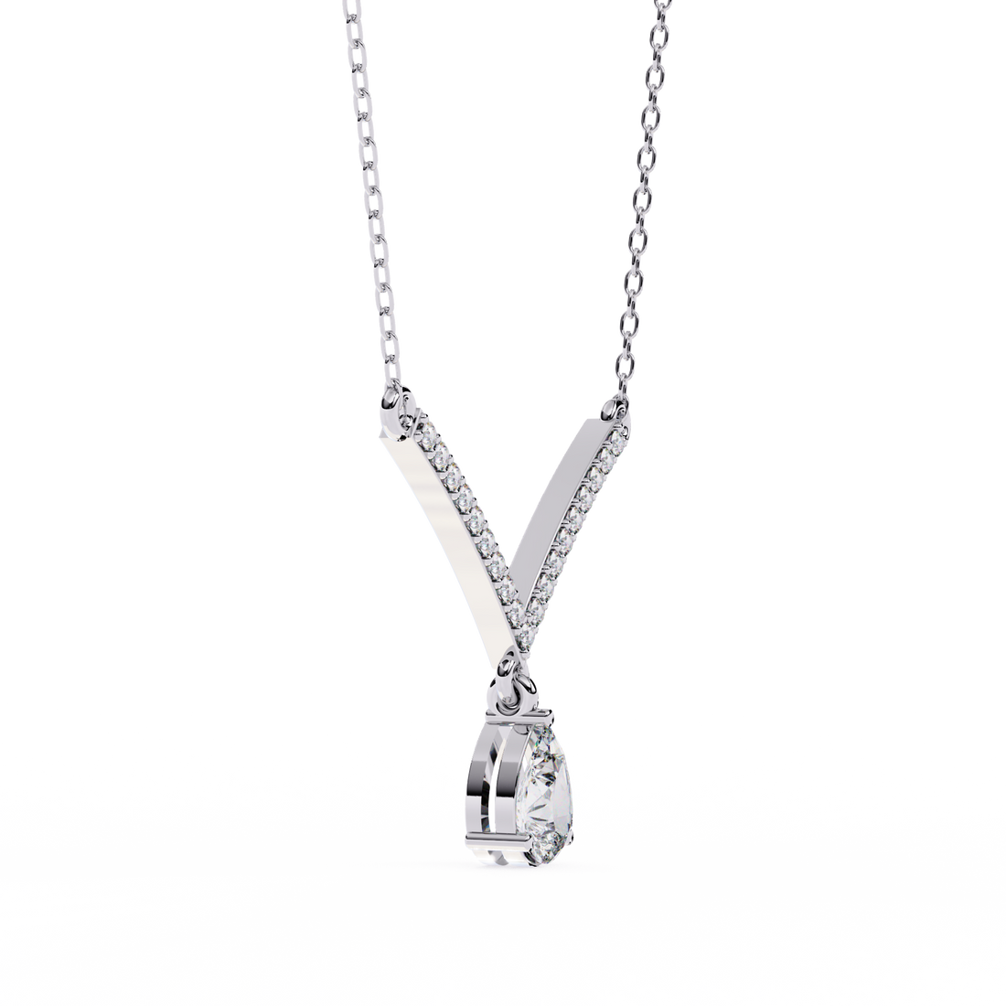 The Celestial Pear Drop V-Necklace