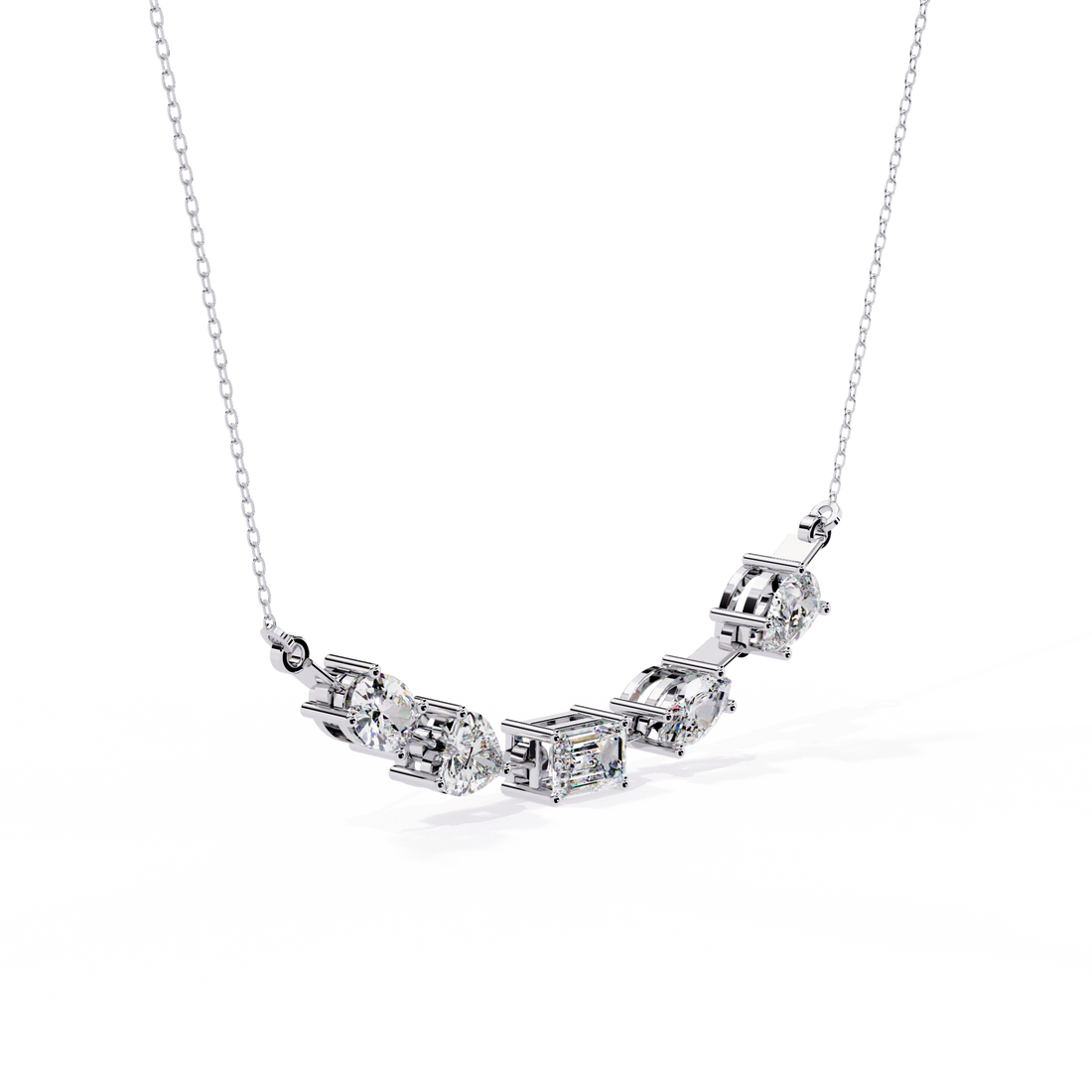 The Multi-Shape Diamond Arc Necklace