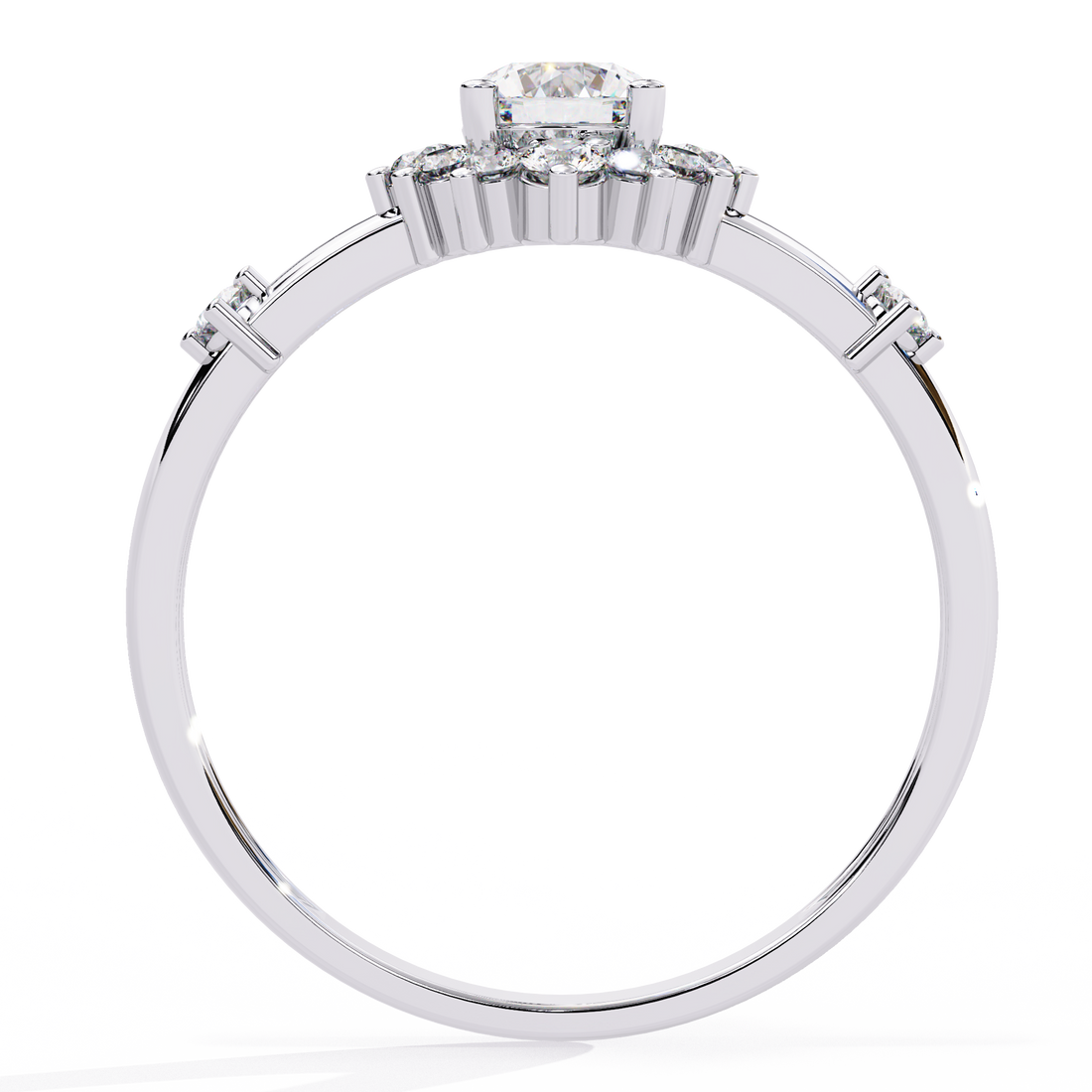 Radiant Sunflower Cluster Diamond Engagement Ring