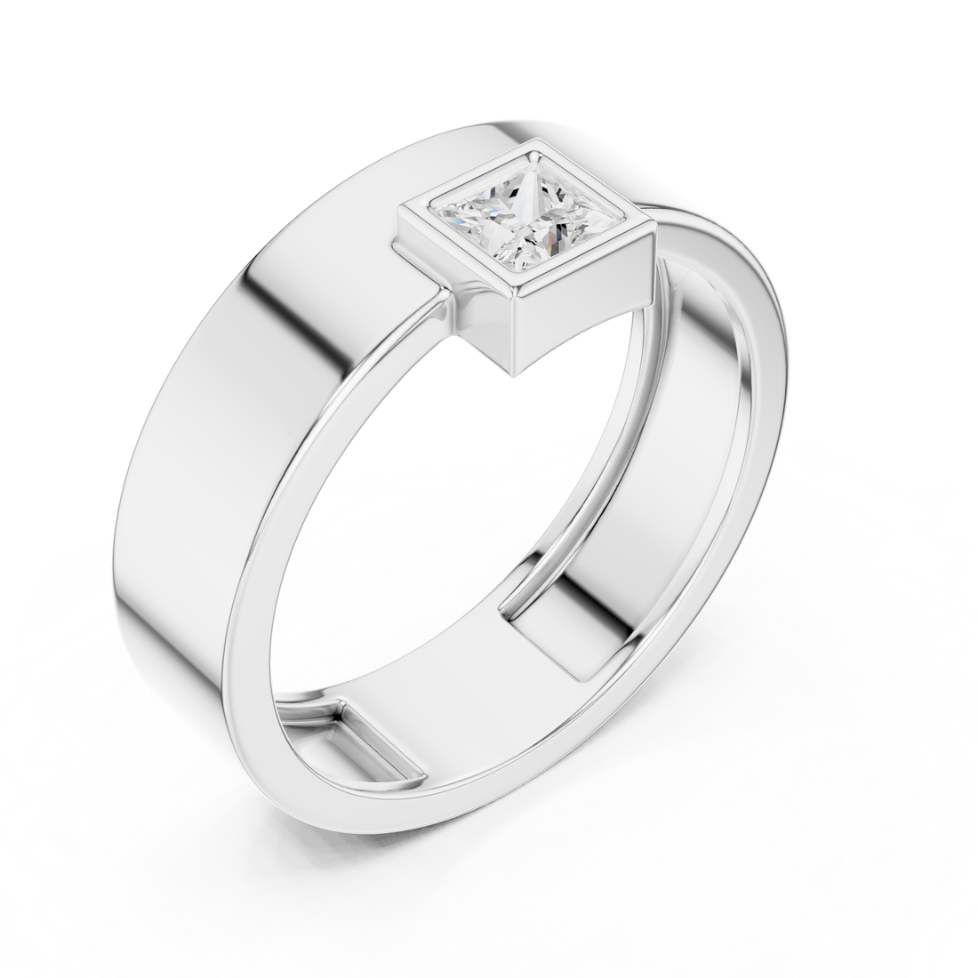 Square-Cut Solitaire Statement Ring