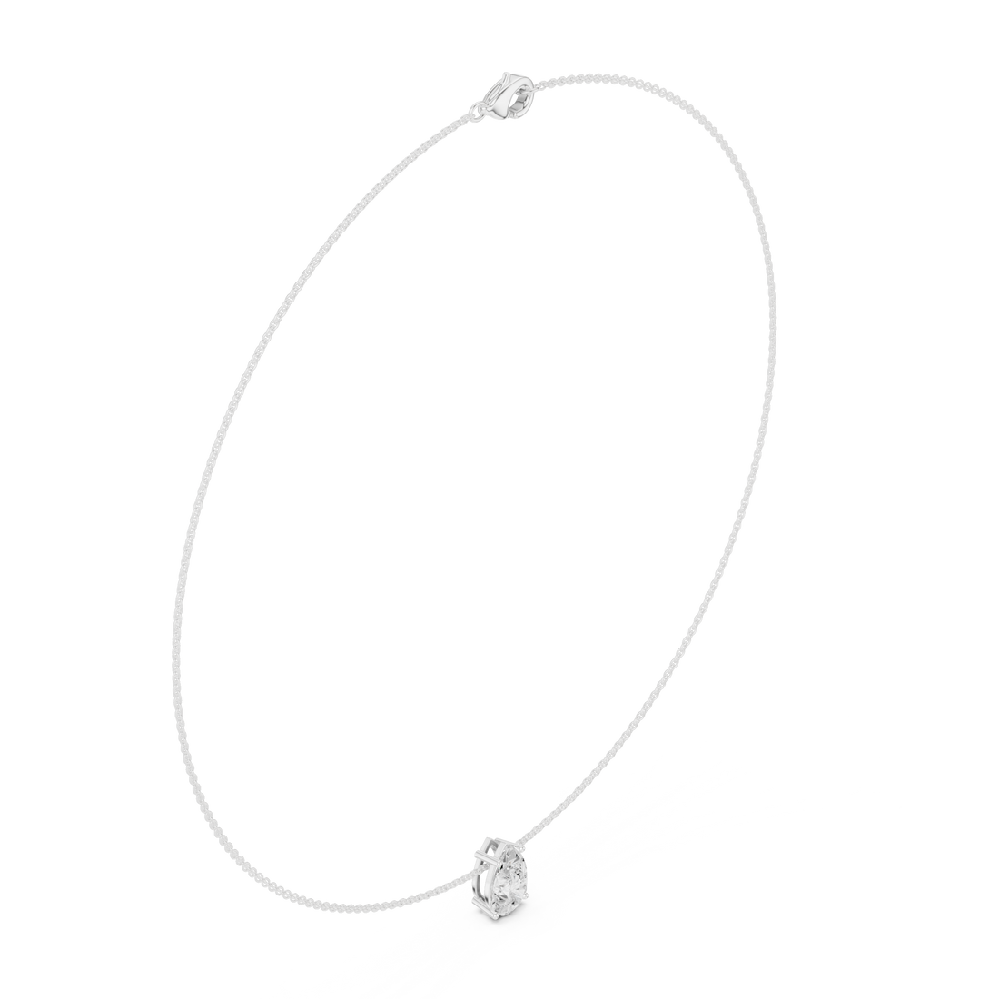 The Pear-Cut Diamond Solitaire Illusion Necklace