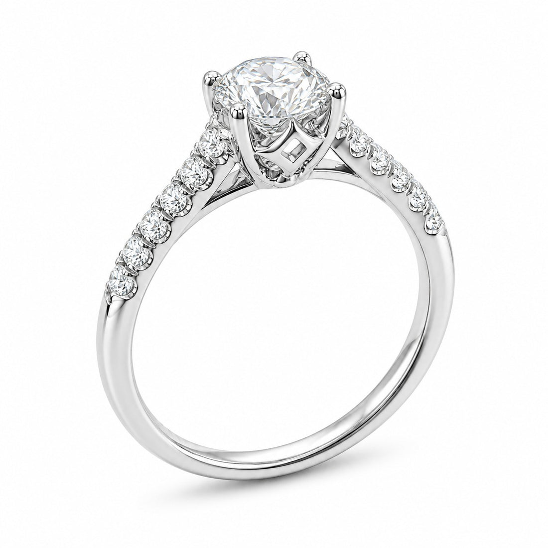 eleste Round Brilliant Cut Diamond Engagement Ring