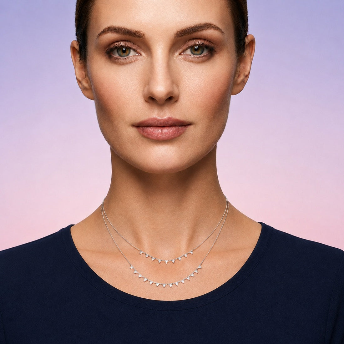 Ethereal Double-Strand Diamond Tier Necklace