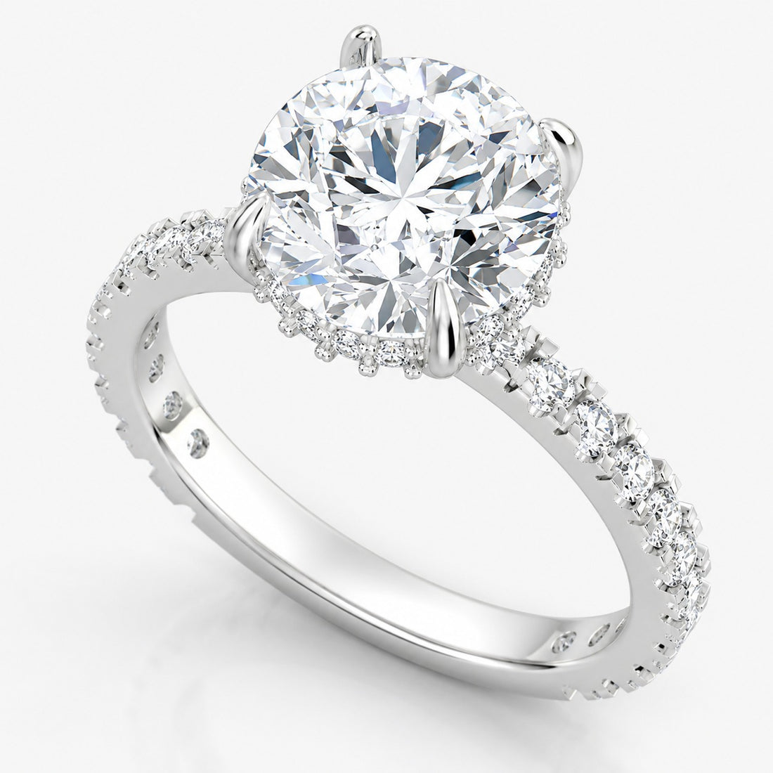 The Classic Icon: Round Solitaire with Diamond Accents