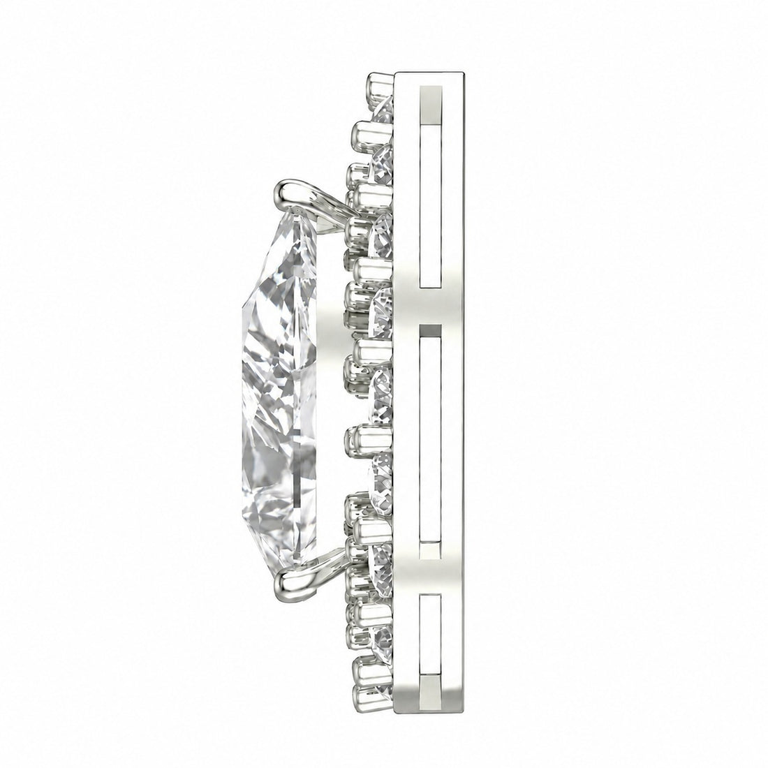 The Genevieve Pear Cut Diamond Halo Pendant Necklace